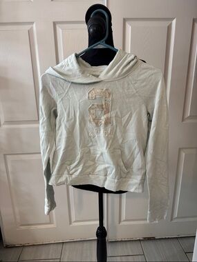 abercrombie kids light mint green hooded sweatshirt with appliqué 8 & Fitch